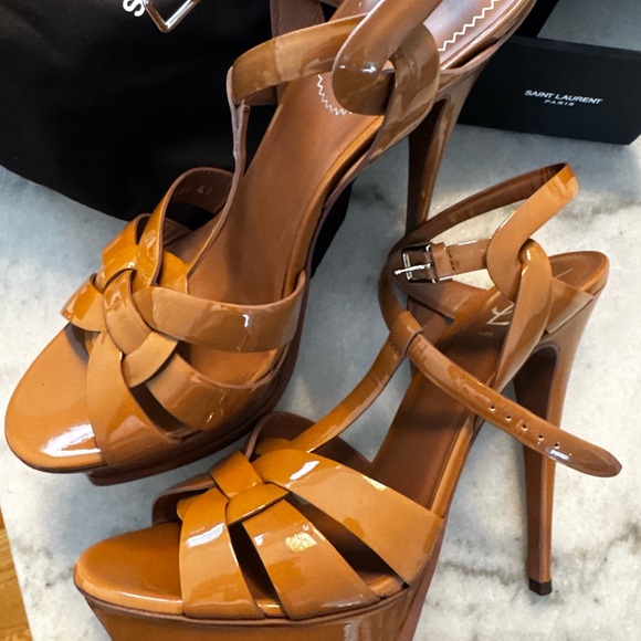 Saint Laurent YSL Women's Patent heels 42 Tribute 105 original box BRAND NEW 👠 - Picture 5 of 16
